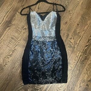 Jovani Size 4 Short Knee-Length Evening Homecoming Black Cruise $500 Prom